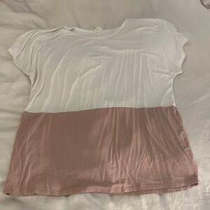 Color Block Women's Top - White and Pink